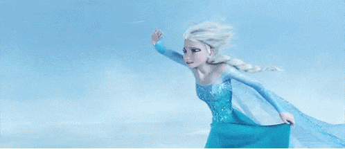 Elsa de la Reine des neiges qui galère dans le blizzard